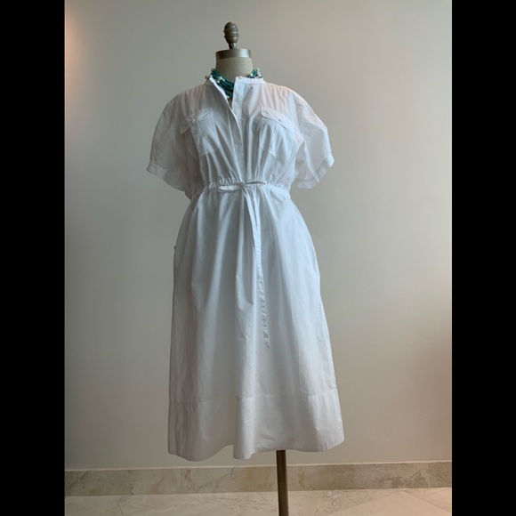 Crisp DKNY Pure Refreshing White Cotton Dress sz Lg - Picture 2 of 8